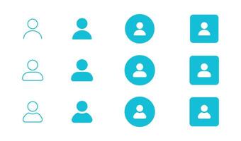 User icon set. Profile and people collection symbol vector