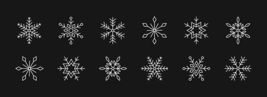 Snowflake set on isolated background. Isolated snowflake collection. vector