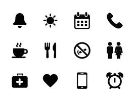 Time, call and date icon set in line style, Containing hourglass, pin, stopwatch, calendar, clock and more, illustration vector