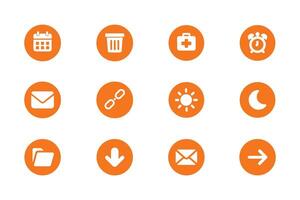 User Interface Solid Icon Set. Icons are Suitable for Web Page, Mobile App, UI, UX and GUI design vector