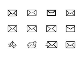 Message and mail icon set visualizing email or text communication stock icon set vector