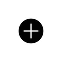 Solid Circle Negative Space Plus Sign vector