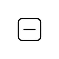 Monoline Minus Sign Rounded Square vector