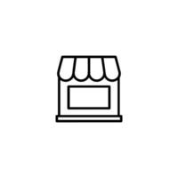 Store Front With Scalloped Awning Icon vector