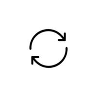 Intertwined Sync Arrows Monoline Symbol vector