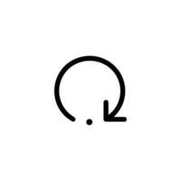 Restart Action Monoline Circular Arrow vector