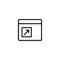 Monoline Open In Browser Window Symbol vector