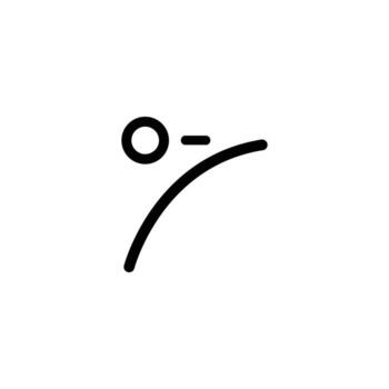 Ease Out Curve With Control Point Icon vector