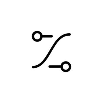 Ease Curve With Control Points Icon vector