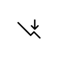 Abstract Downward Stat Arrow Line vector