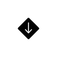 Solid Low Priority Down Arrow Icon vector