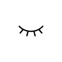Monoline Closed Eye With Eyelashes Symbol vector