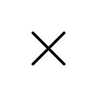 X Mark Close Symbol Monoline Cross vector