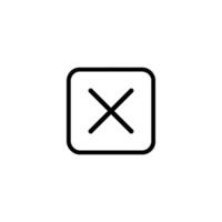 X Mark Close Symbol Rounded Square Monoline vector
