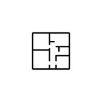 Simple Floor Plan Top View Icon vector