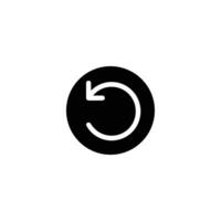 Solid Circular Undo Arrow Symbol vector