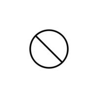 Prohibition Sign Monoline Diagonal Slash vector