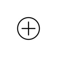 Monoline Plus Sign In Circle vector