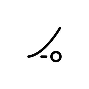 Ease In Curve With Control Point Icon vector