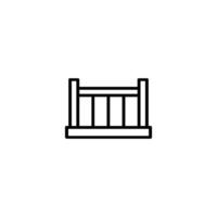 Simple Balcony Railing Outline Icon vector