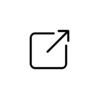 Monoline External Link Square Symbol vector