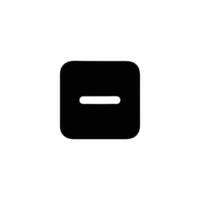 Solid Rounded Square Negative Minus Sign vector