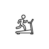 Stick Figure Running On Treadmill vector