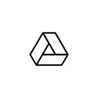 Cloud Storage Prism Outline vector