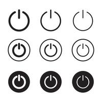 Power button icon set. On off icon. Power Switch Icon. Electric power, On-off icon icon set. Interface switch button concept. vector