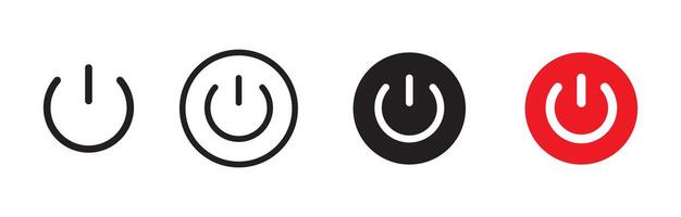 Power button icon set in red and black color, Power Switch Icon. Electric power, On-off icon icon set. Interface switch button concept. On off icon. vector