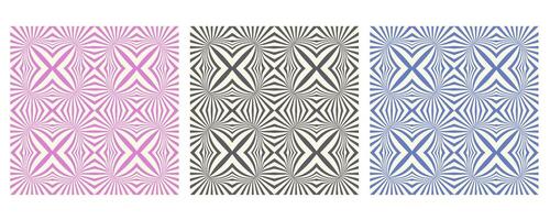 Set of Psychedelic seamless patterns with twisted lines. Groovy background. Retro design. Abstract Distorted texture. flat illustration vector