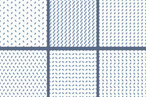 Set of abstract floral seamless patterns. Simply blue plants on white background. Doodle hand drawn nature symbols. Minimalistic templates. flat illustration vector