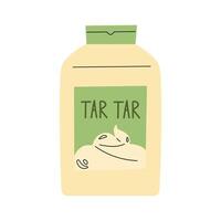 Tartar sauce bottle isolated on white background. vector