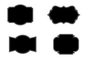 Black Color Label Shape Bannar Frame Box Illustration Design vector