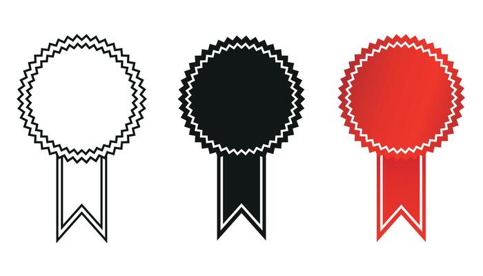 Modern Award Badge Outline Black Color Illustration Design