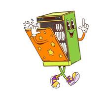 Cartoon vending machine character with snacks vector