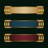 Three color options of text box with ring art vector