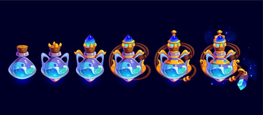Water power magic rank badge, game level progress
