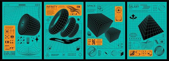 Geometric space designs and patterns vector