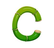 Forest bamboo piece font, typeset letter C vector