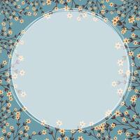 retro floral frame with empty space for text illustration vector
