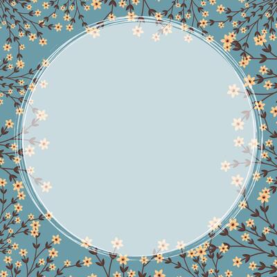 retro floral frame with empty space for text illustration