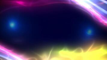 Colorful abstract background with moving lights and glowing shapes creating a dynamic and vibrant visual experience. video
