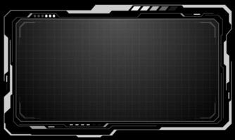 HUD frames white grey user interface elements design modern technology futuristic control panel screen digital hologram window gaming menu touching cyber monitor set on black vector