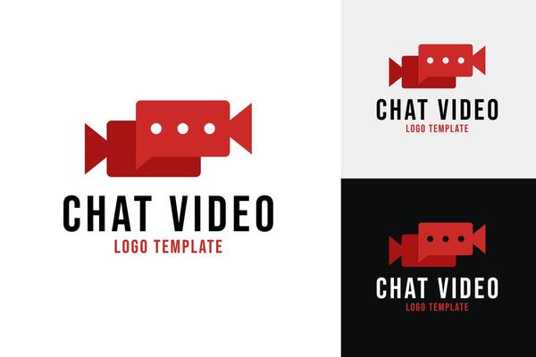 chat logo design template illustration