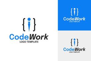 Coding work logo design template symbol illustration vector