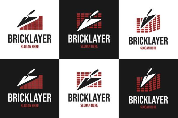 Set collection bricklayer logo design template illustration