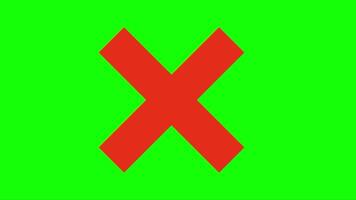 an x with a red cross on a green background video