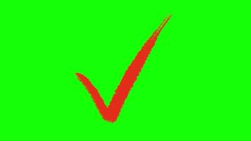 a red check mark on a white background video