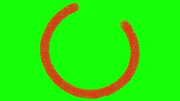 doodle red circle marker and underline stroke on green screen background for business presentation video